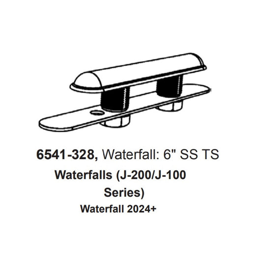 Dimension One 6" Waterfall Assembly: SS TS Escutcheon (2022+) 6541-328