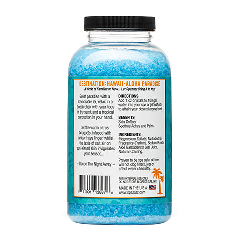 Spazazz Aloha Paradise Destination Hawaii Spa & Bath Crystals 22oz SPZ-303