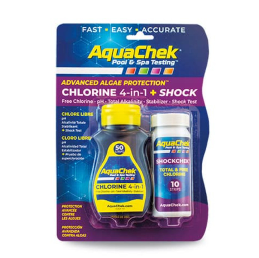 AquaChek Chlorine + Shock 4 In 1 Test Strips AC511249