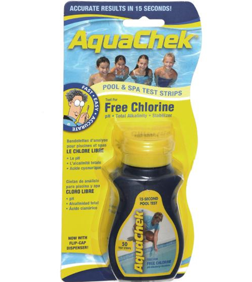 AquaChek Yellow Chlorine 4 In 1 Test Strips AC511242