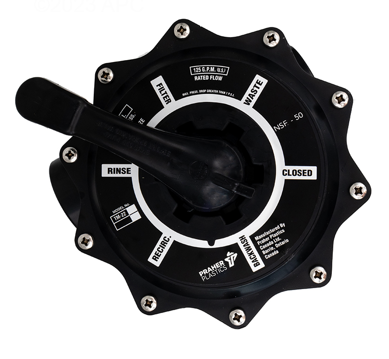 Praher 2" ABS Top Mount Multiport Valve W/ Clamp PRTM22PB