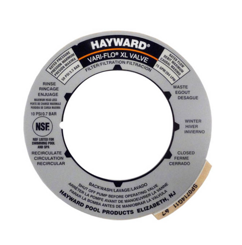 Hayward Valve Position Label SPX0714G