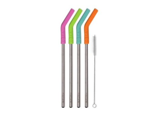 Orca Metal Straws (4pack) Assorted Tropical Colors 260222