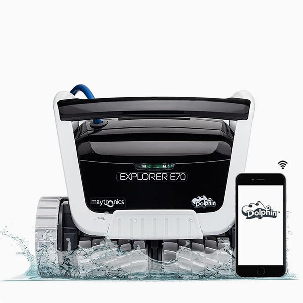Dolphin E70 Explorer Robotic Pool Cleaner With Caddy and Wifi