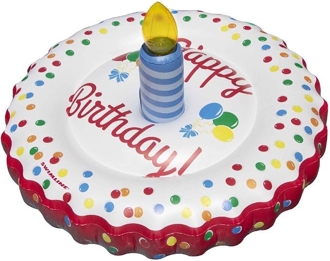 Swimline Light Up Birthday Cake Inflatable Pool Float 90568